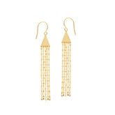 14K Yellow Gold Tassel Drop Earrings fine designer jewelry for men and women